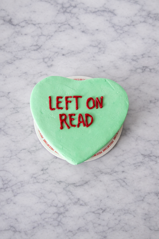Left of Read Heart Cake