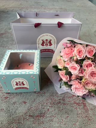 Pink Cake + Mini Bouquet