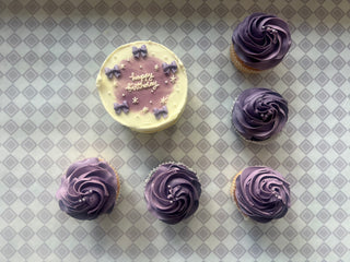 Purple Bow Bento Cake + Cupcake Bundle