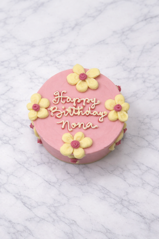 Pink Daisy Bento Cake